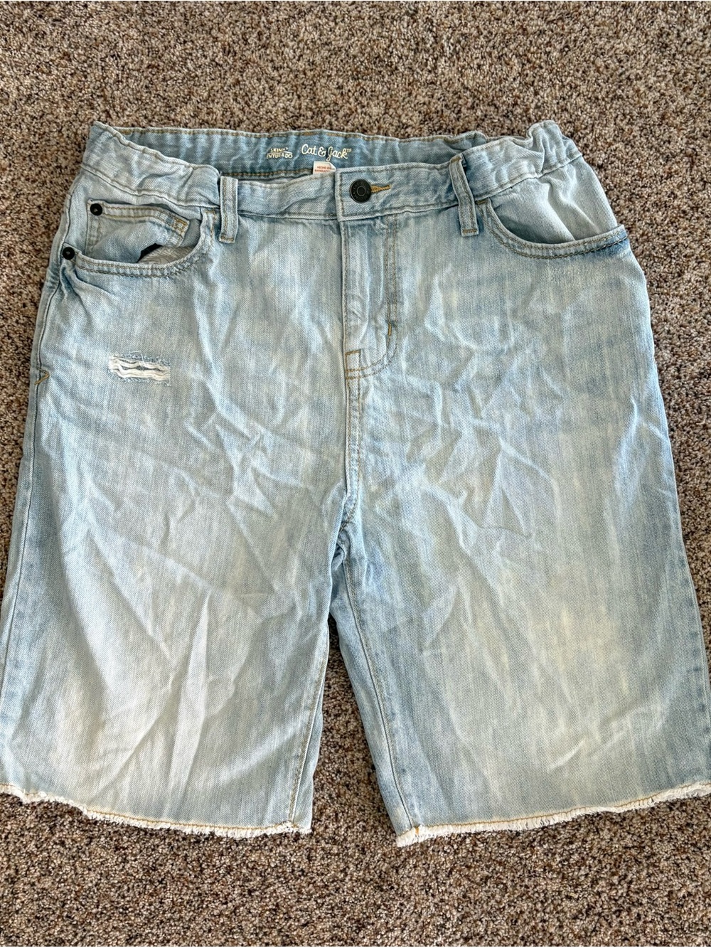 Cat & Jack Light Blue Denim boys Shorts size 18 husky